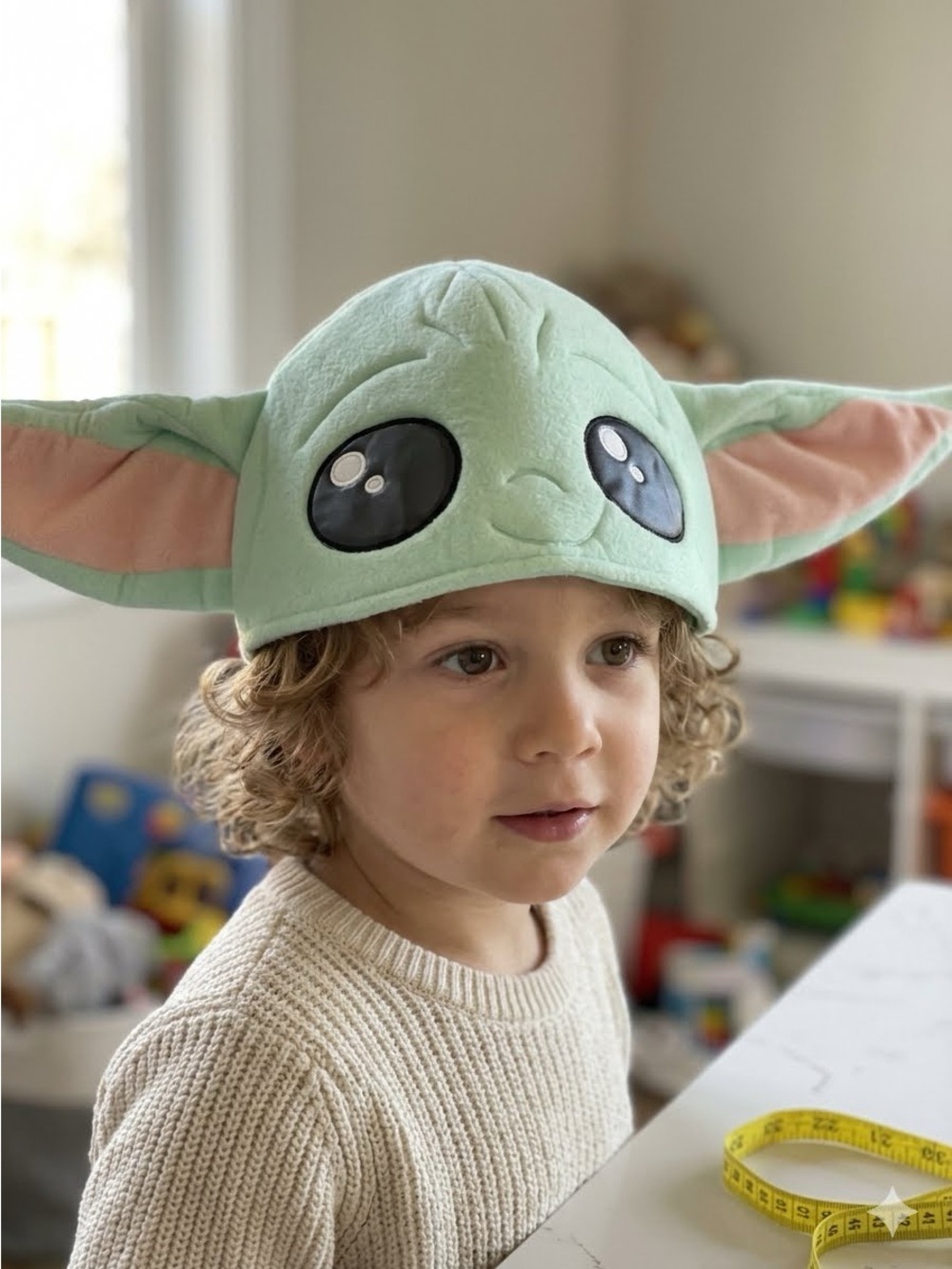 Star Wars Grogu Plush Hat - Mint Green with Wide Pink Ears